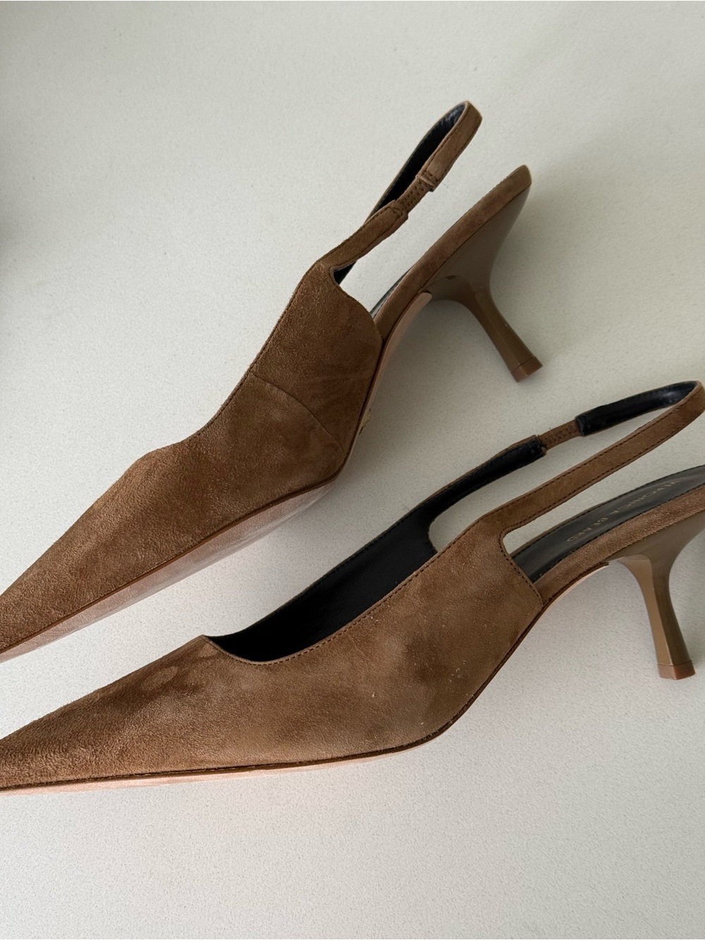 Veronica Beard Tan Suede Slingback Kitten Heels - Picture 5 of 5